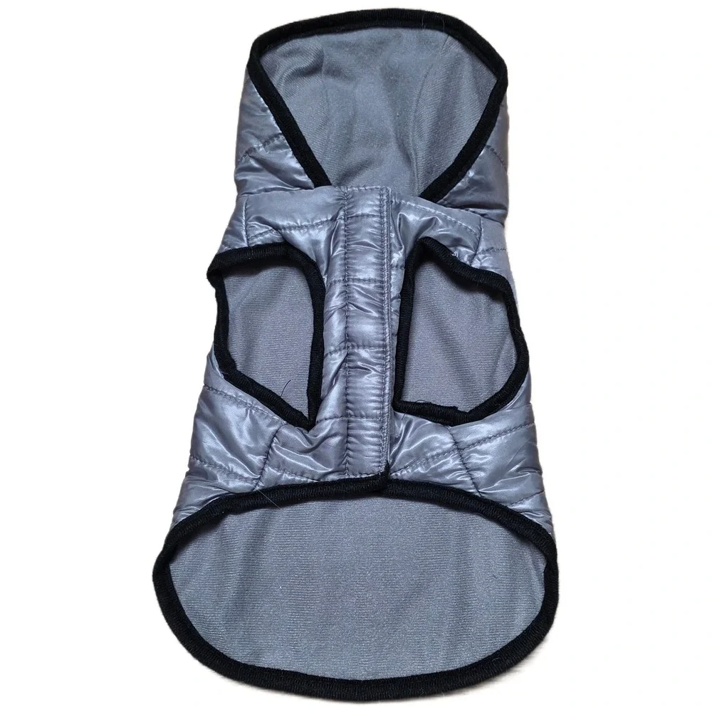 Puffer Dog Jacket Size XS‎ Silver Winter Warm Coat Pet Apparel